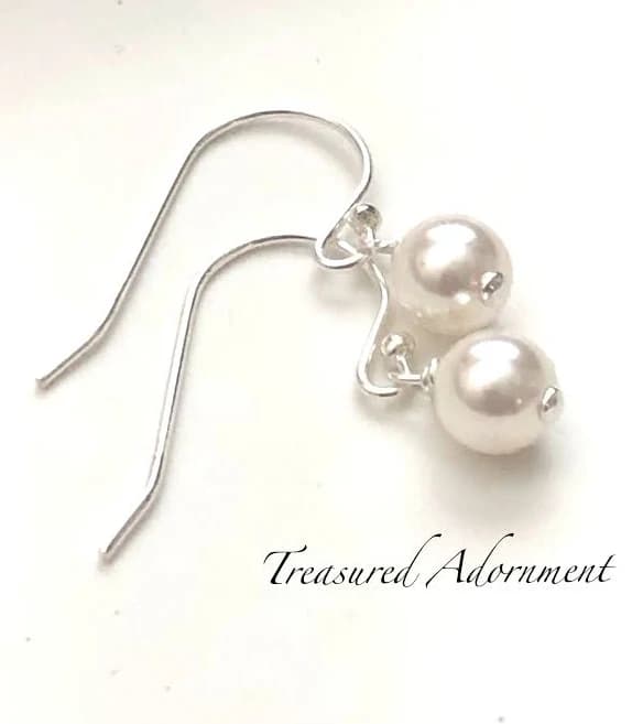 Sterling Silver Swarovski Pearl Drop Earrings