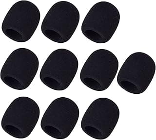 Mudder 10 Pack Foam Mic Cover Handheld Microphone Windscreen, Black