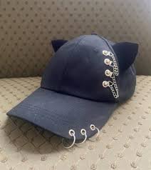 Karl Lagerfeld black kitty Baseball Hat NEW | Mercari