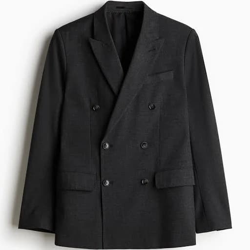 H&M Men's Regular Fit Double-Breasted Blazer