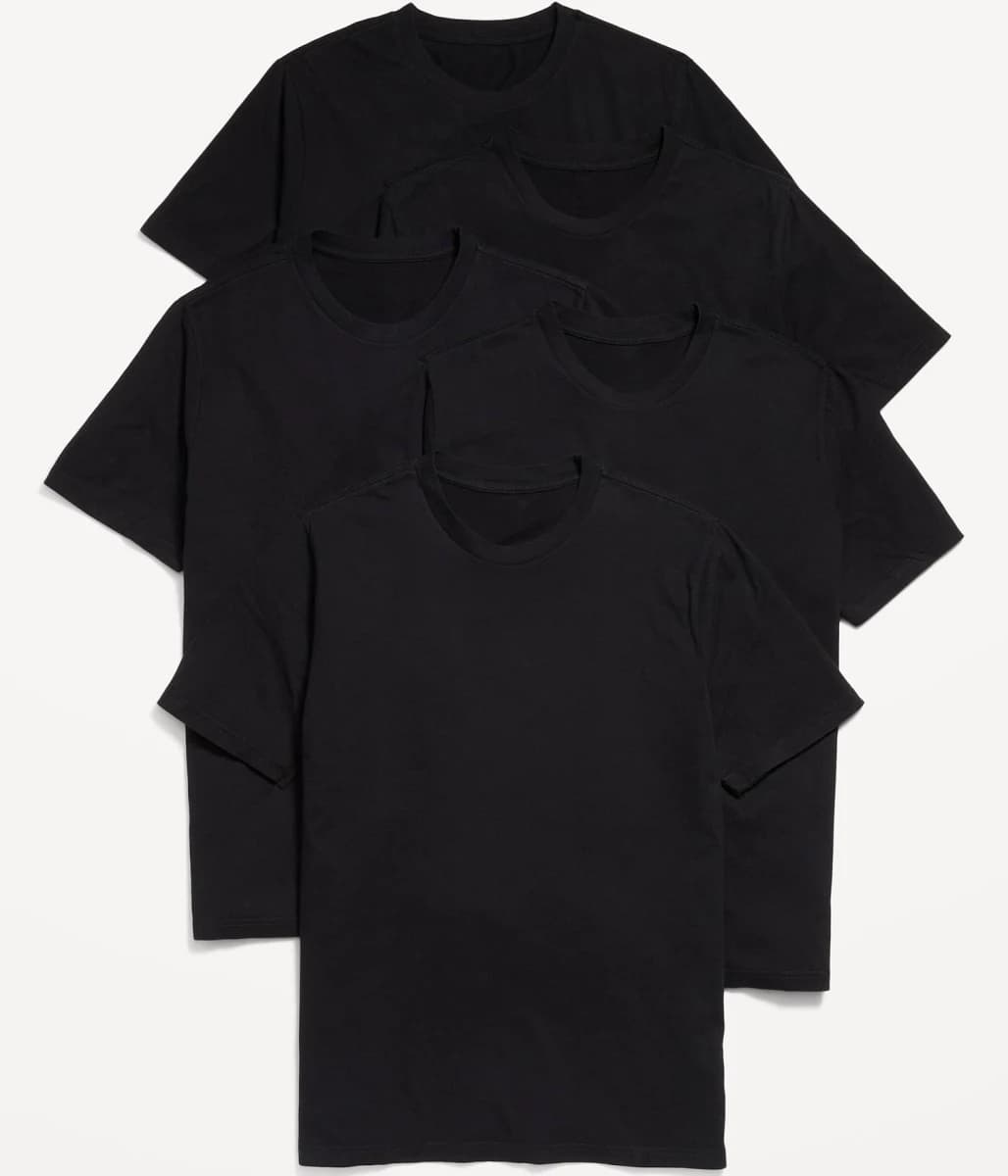 Old Navy Men's Solid Crew-Neck T-Shirt 5-Pack