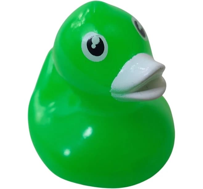 A&a Global Rubber Duck Green With White Bill Beak Collectible Bath Toy