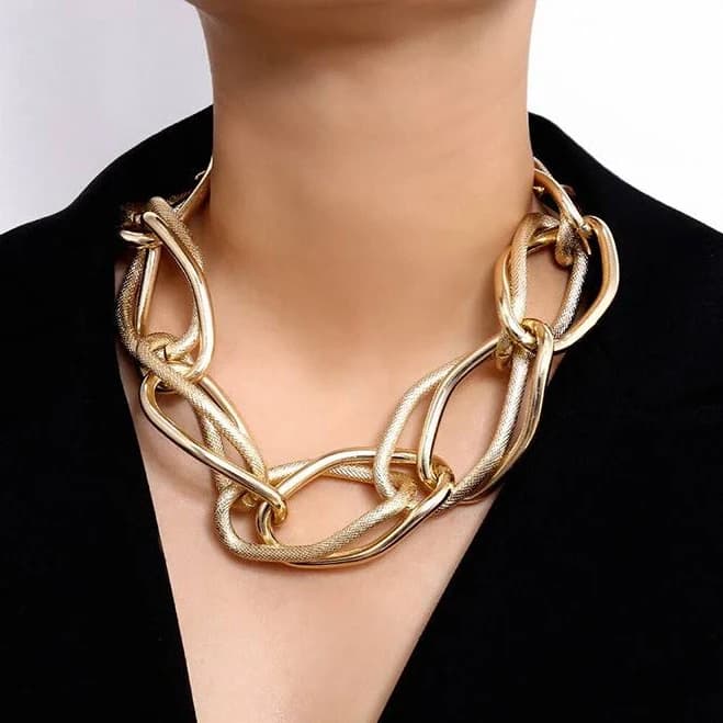 Extra Chunky Multi-layer Chain Choker Necklaces