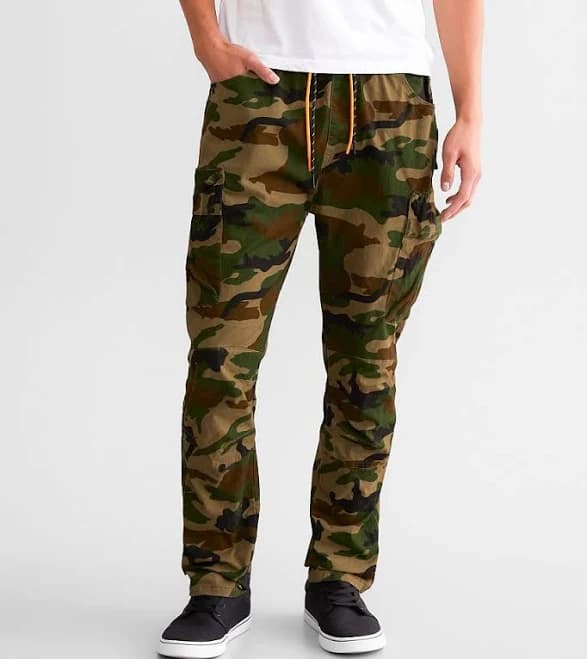 Smoke Rise Men's Polyester Open Bottom Cargo Jogger