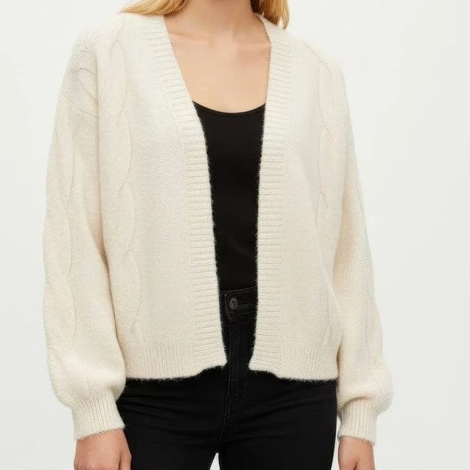 Open-Front Fuzzy Cardigan Sweater