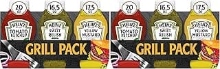 Heinz Tomato Ketchup, Relish, and Mustard Picnic Pack, 3 Count (Pack of 2)