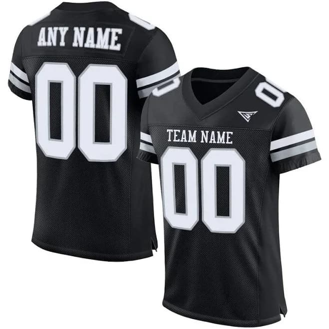 Custom Black White Football Jersey