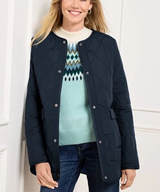Women's Talbots Quilted Collarless Coat