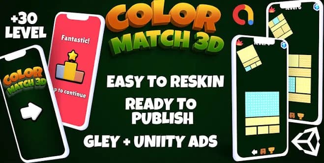 Color match 3D - Puzzle Mobile Unity Game