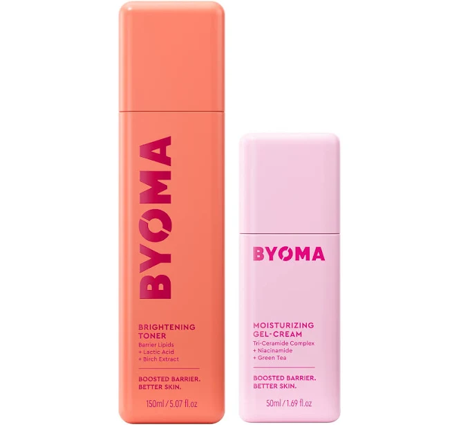 BYOMA Moisturising Gel Cream 50ml and Brightening Toner 150ml Bundle