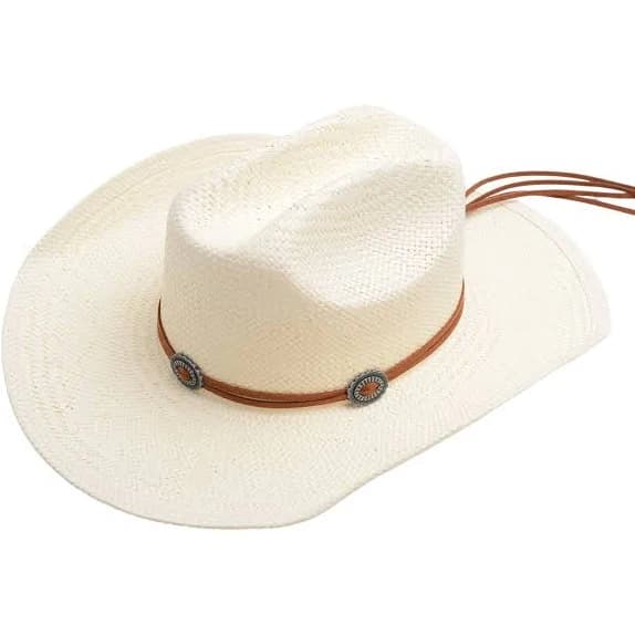 Western Straw Cattleman Hat with Assorted Bands
