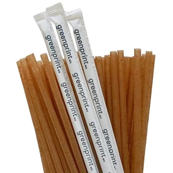 Agave Straws Individually Wrapped Plant Based Restaurant Bulk