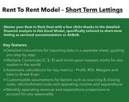 Rent to Rent Deal Analysis Excel Template: Short Term Lettings Investment - Etsy