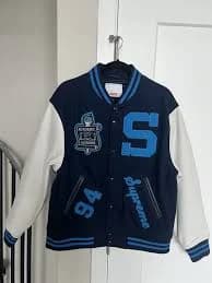 SS19 Supreme Team Varsity Jacket Blue (m) Medium 2019