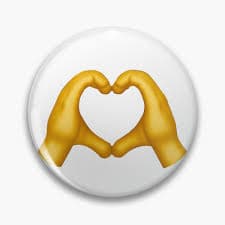 "Heart hands emoji" Pin for Sale by designsbyzw | Redbubble