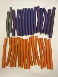 Multi-colored Various Sizes Bendy Twist Foam Hair Rollers Set Of 30. B5