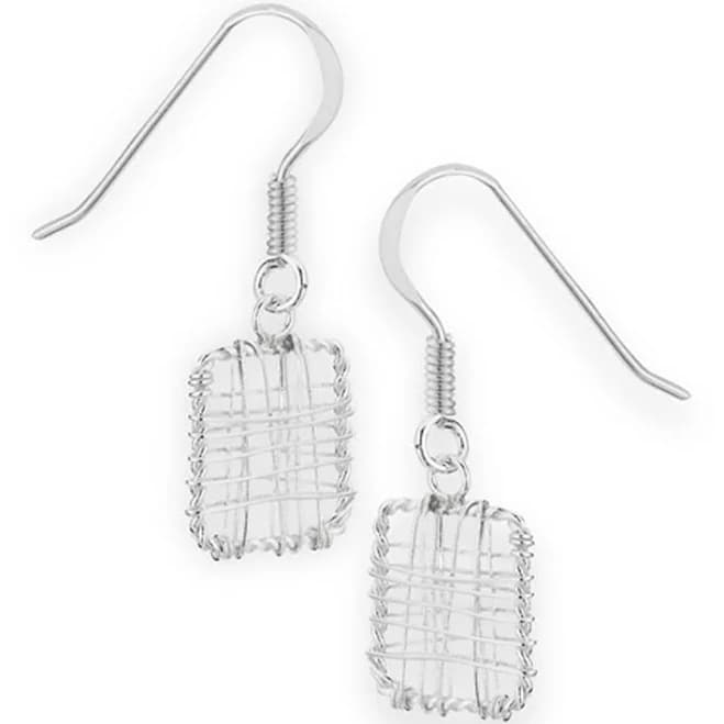 .925 Sterling Silver Twisted Rope Earrings