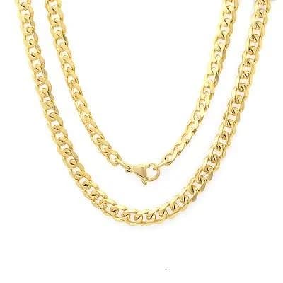 Steeltime 18kt. Gold Plated Stainless Steel Curb Chain Necklace