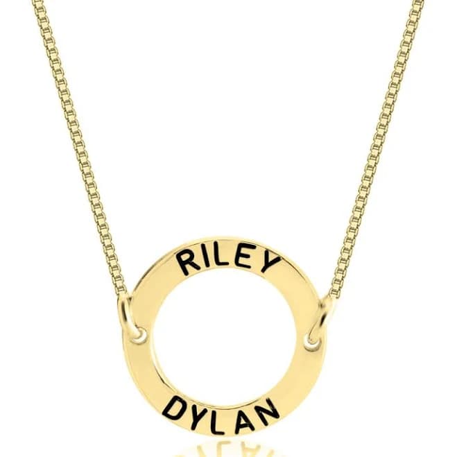 oNecklace Personalized Circle Pendant Necklace