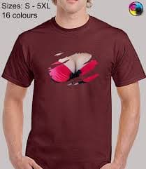 Boobs Slash Funny Novelty Rude Regular Fit T-Shirt Top TShirt Tee Gift for Men | eBay