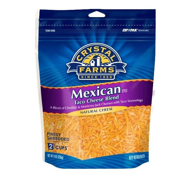 Crystal Farms Finely Shredded Mexican Style Taco Cheese Blend