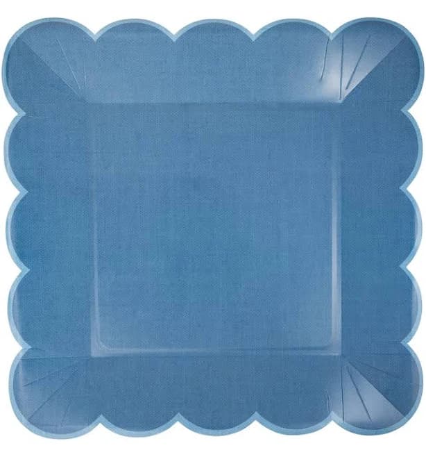 Hamptons Blue Large Scallop Paper Plate