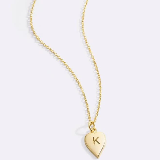Mint & Lily 925 Sterling Silver Coeur Stacking Initial Charm Necklace