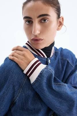 H&M Ladies Denim Bomber Jacket