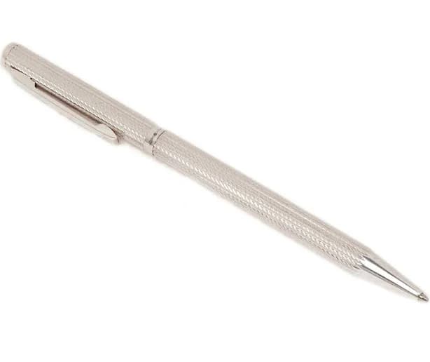Sterling Silver Ballpoint Pen - 92.5% Pure BIS Hallmarked - Blue
