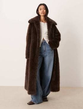 Gina Tricot Faux Fur Maxi Coat
