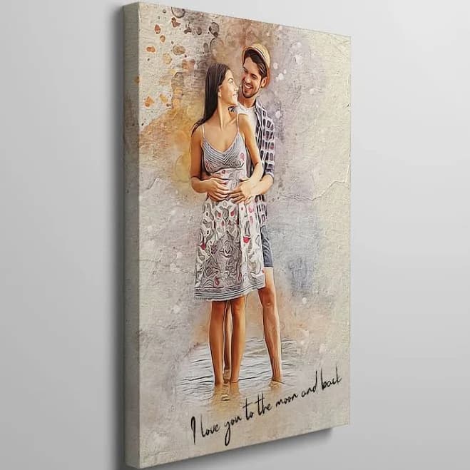 Custom Gift Family Portraits Personalized Photo Painting Gifts Canvas