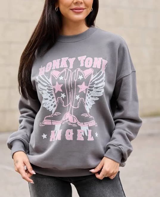 Honky Tonk Angel Graphic Sweatshirt