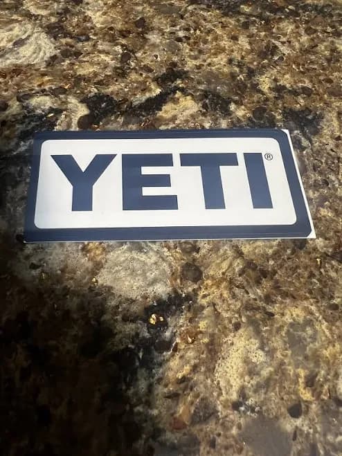 Yeti Logo Sticker White And Blue Rare