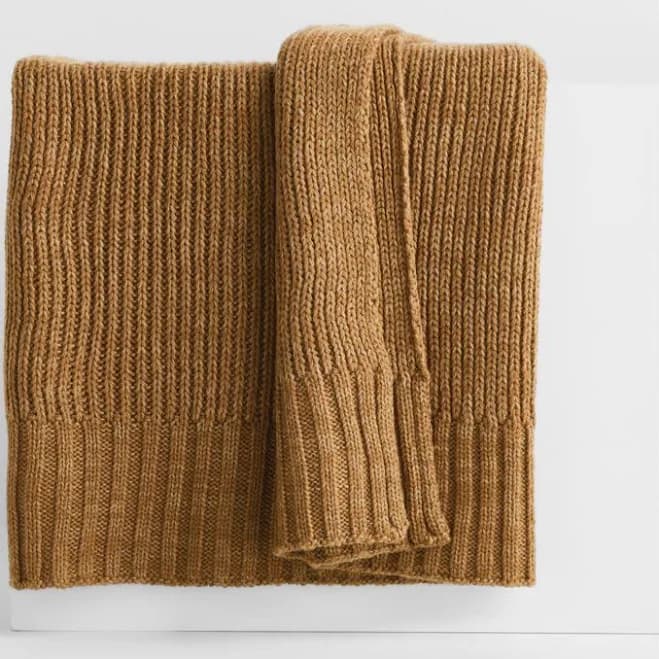 Crate & Barrel Sweater Knit Throw Blanket