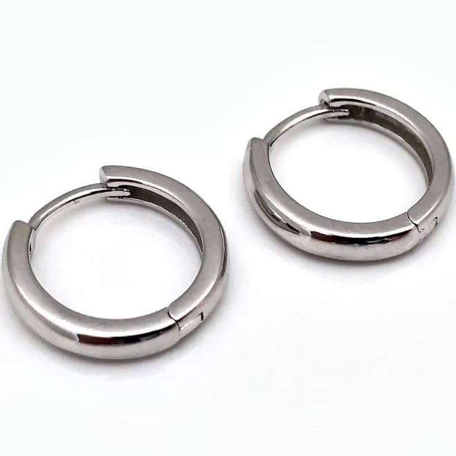 Tiny Silver Huggie Earrings