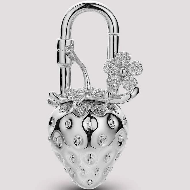Charmante Tammy Flower Strawberry Bag Charm
