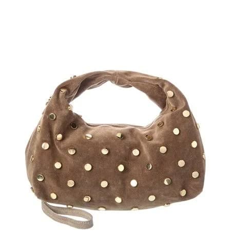 Persaman New York Women's Studded Suede Hobo Bag