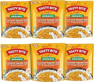 Tasty Bite Organic Coconut Squash Dal, 10 Ounce, Pack of 6, Ready to Eat, Microwavable Entree, Vegan