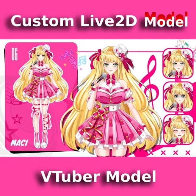 Custom Vtuber Model Live2D Commission: Anime Style Character