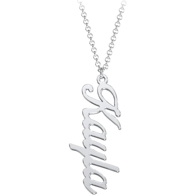 Gold Personalized Vertical 1 Name Necklace in Glamorous Font