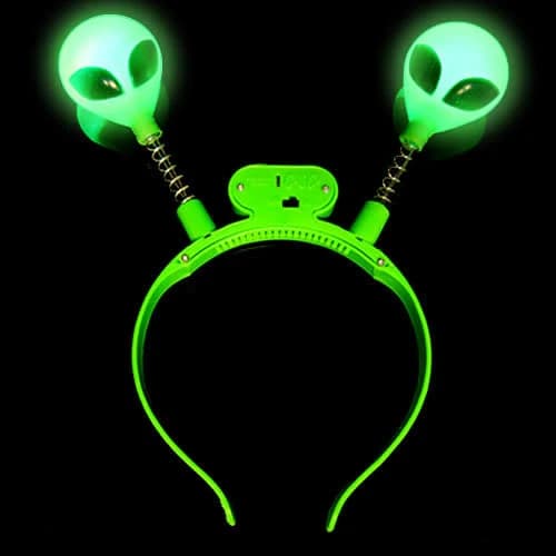 Flashing LED Headband Party Boppers - Alien Heads