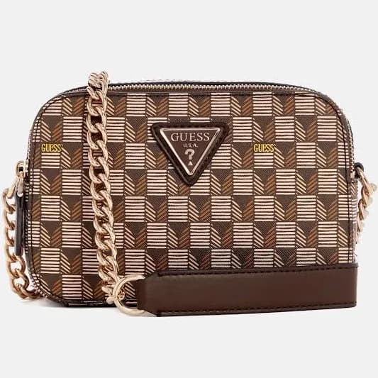 GUESS Women's Signature Faux-Leather Camera Crossbody Bag