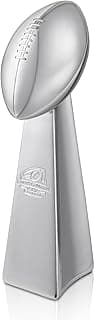Fantasy Football Trophy – 14" Chrome Lombardi-Style Championship Trophy, Premium Silver Replica Winner’s Cup with Laser-Etched “Fantasy Football Champion” Title and Velvet Base