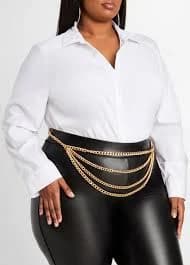 Layered Gold Tone Chain Belt