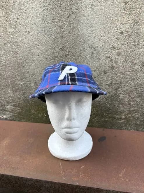 Palace Skateboards "p" Strapback Hat Cap 6 Panel Check Blue