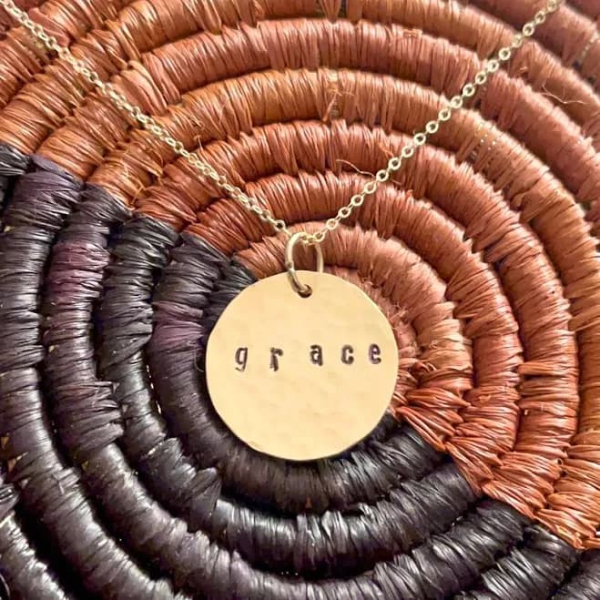 14kt Gold Filled Hammered Disc Coin Necklace