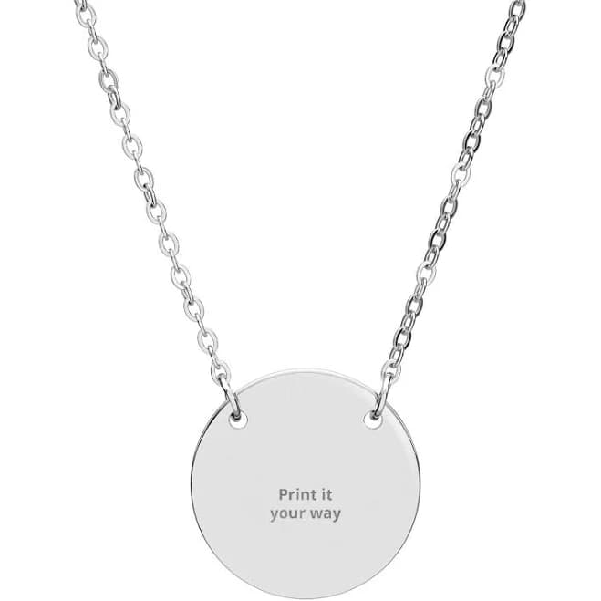 Personalized Engraved Circle Pendant Necklace