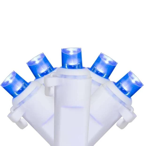 Northlight 50ct Blue LED Wide Angle Christmas Lights with White Wire
