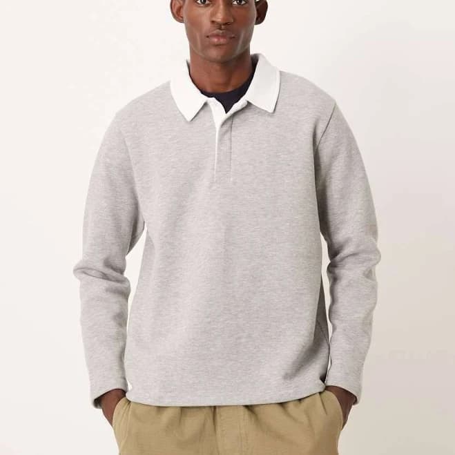 ASOS Polo Sweatshirt with Contrast Collar