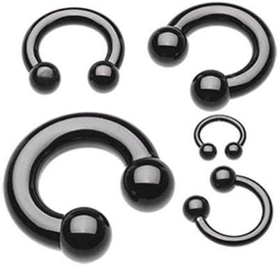 Black Circular Barbell Horseshoe Barbell